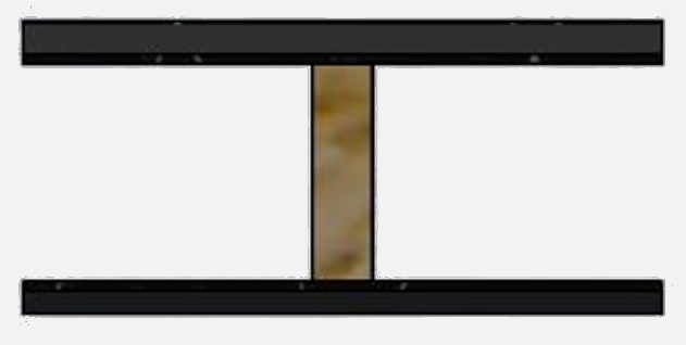 Spar cross-section with balsa and carbon fiber caps