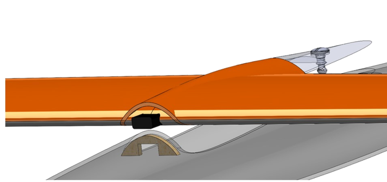 CAD model of wing assembly to fuselage